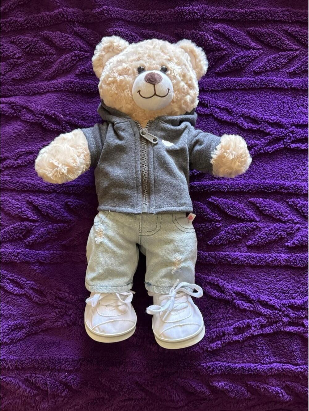 Build A Bear Happy Hugs Classic Teddy Bear With Outfit And Heartbeat Very Clean!